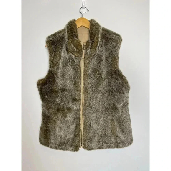 J. Jill Jackets & Blazers - J Jill Faux Fur Women’s Vest size M Cotton blend